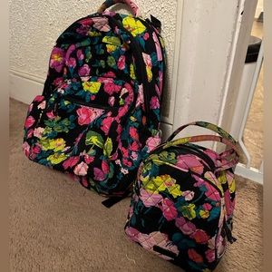 Vera Bradley Hilo Meadow Backpack and lunchbox